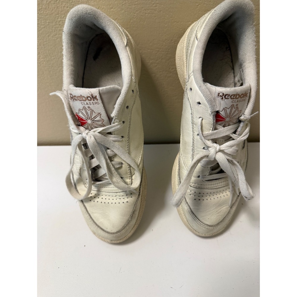 Reebok Classic Club C 85 Womens Shoes Chalk White Leather Sneakers Size 8.5